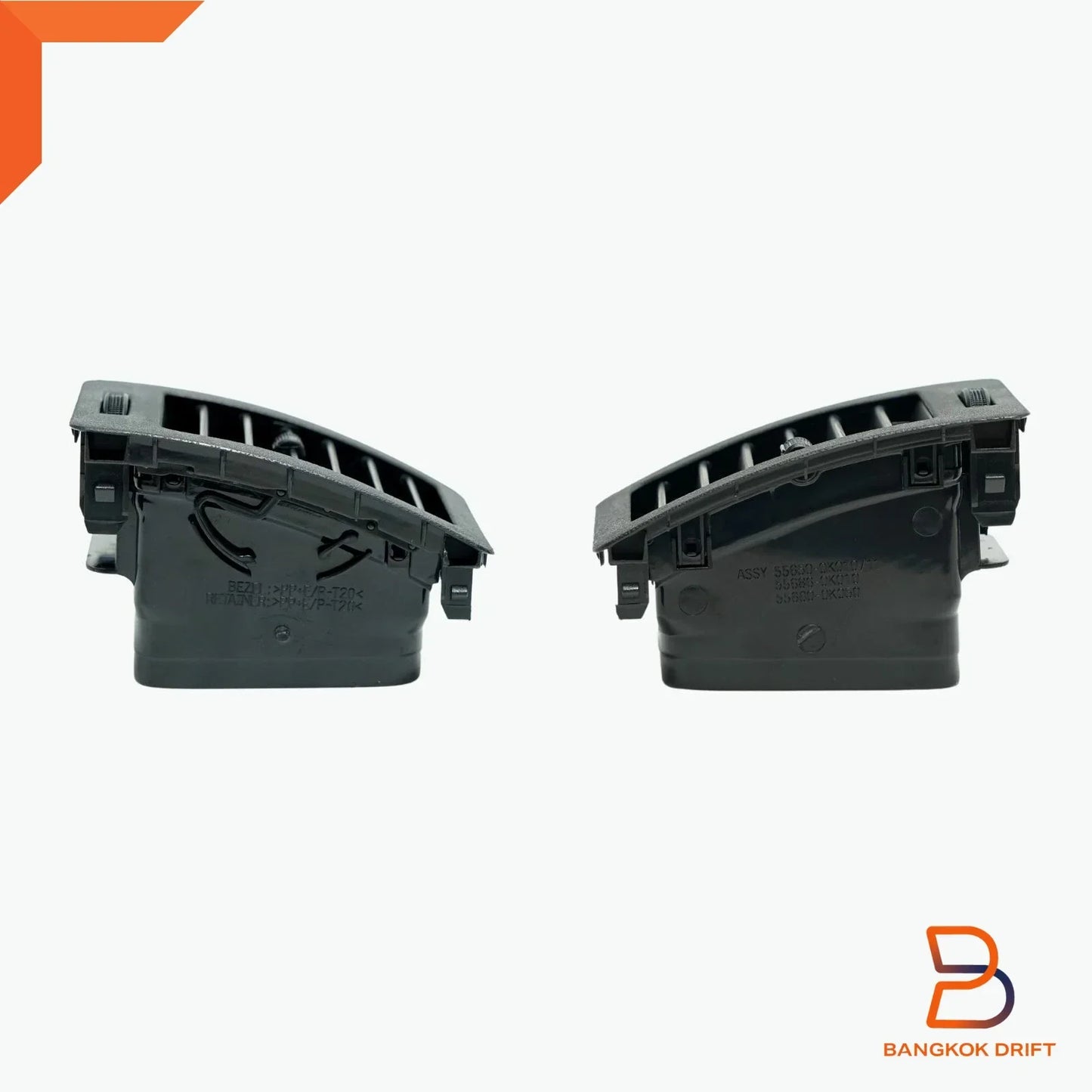 BLACK  LH+RH AIR A/C VENT GRILLES for TOYOTA HILUX UTE VIGO (2005-2014)