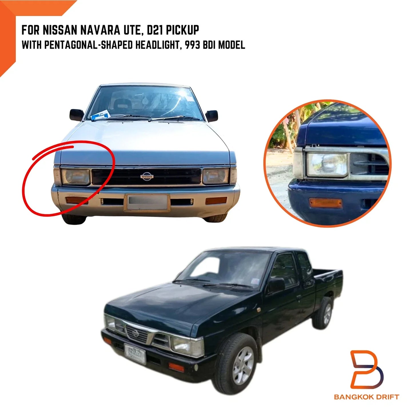 RH Front Corner Turn Signal Light for Nissan Navara D21, Pathfinder WD21