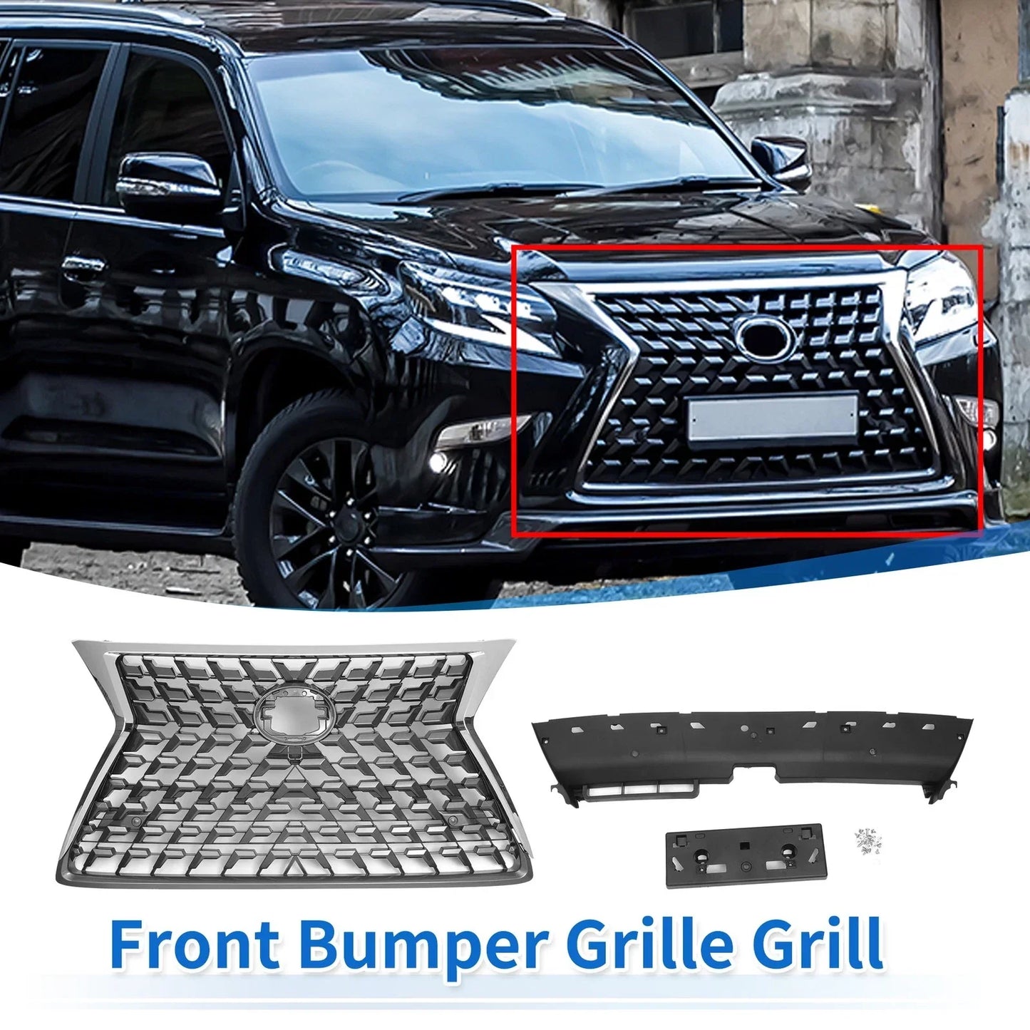 Front Hood Bumper Grille for Lexus GX460 F-Sport (2021)