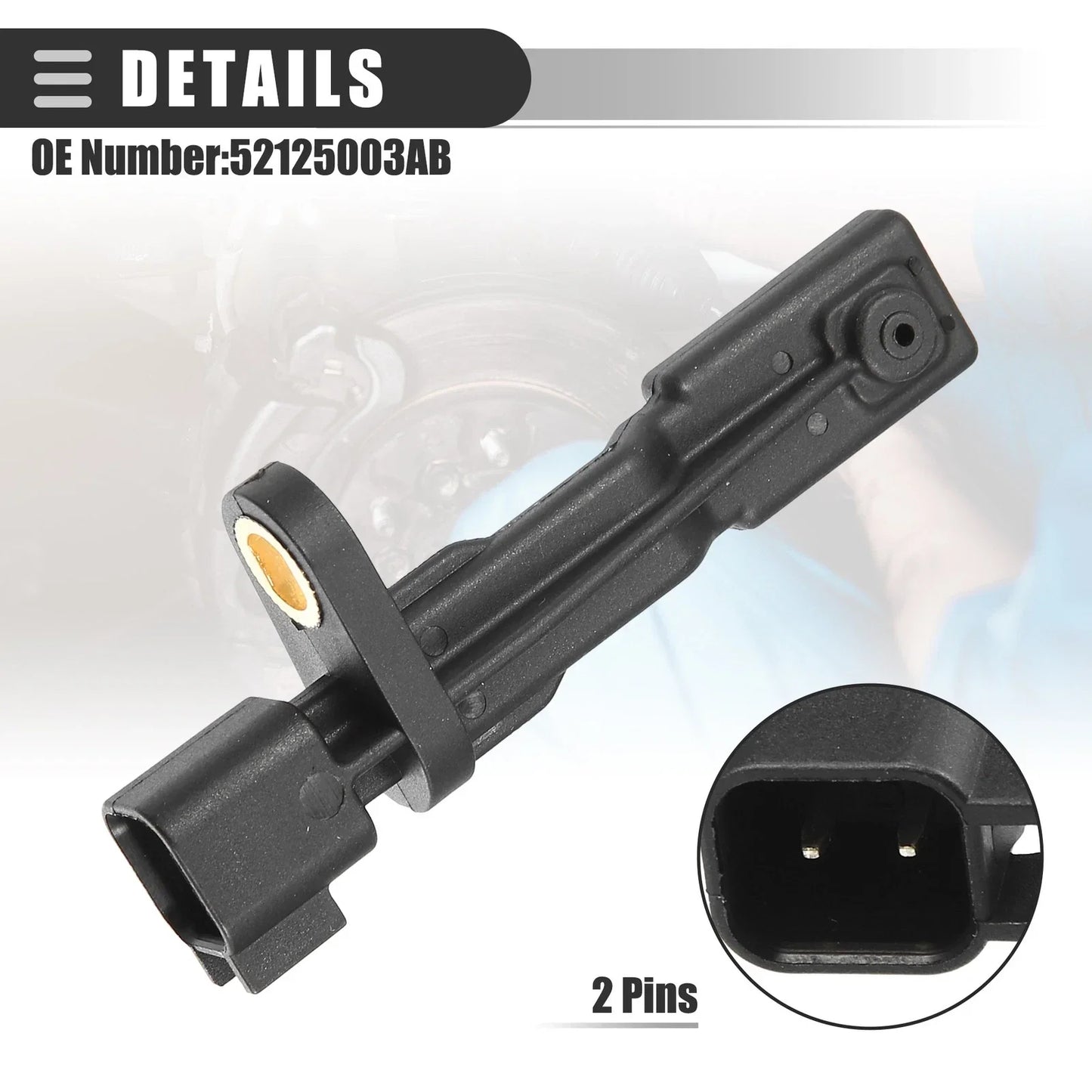 2 x ABS Wheel Speed Sensors for Dodge Nitro, Jeep Liberty (2007-2012)