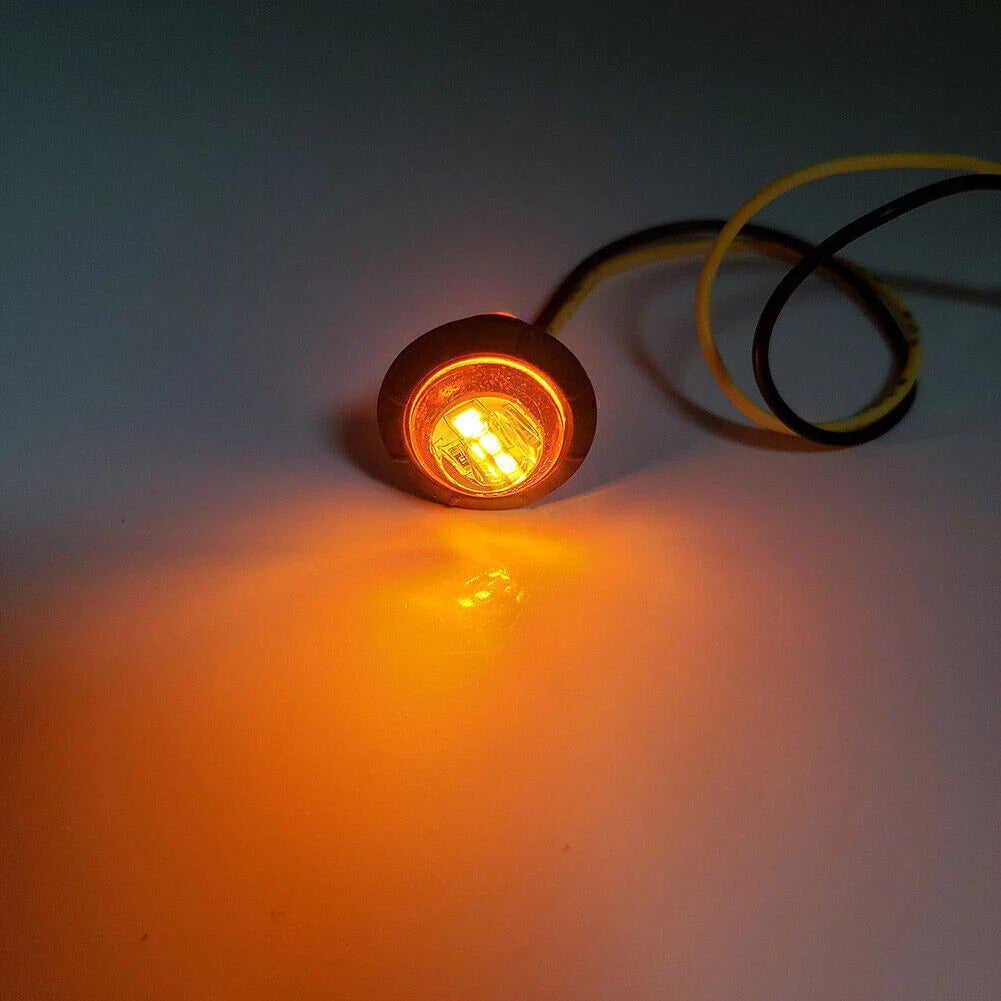 12V 3/4" Round LED Marker Light for Car Truck SUV
