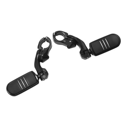 1.25" Black Short Angled Footpegs for Harley Touring