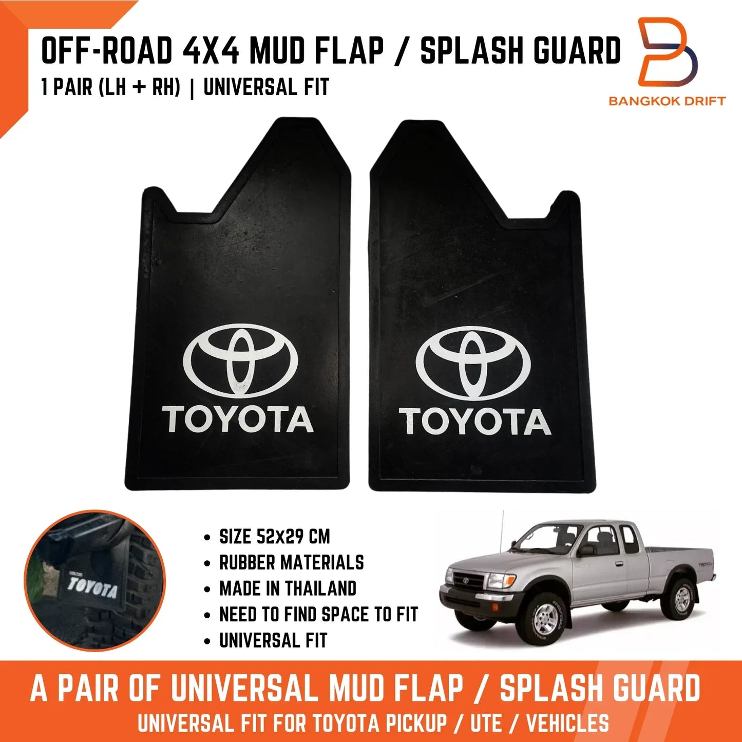 Heavy Duty Rubber Mud Flaps Splash Guards for Toyota 4x4 4WD