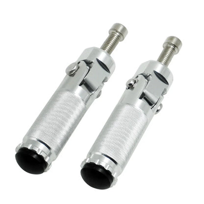 Folding Foot Pegs for Universal Motorcycle Bike - Silver