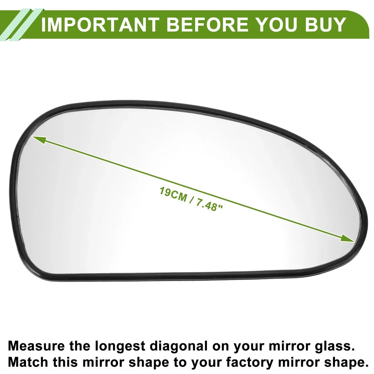 Right Side Mirror Glass Replacement for Hyundai Sonata (1999-2005)
