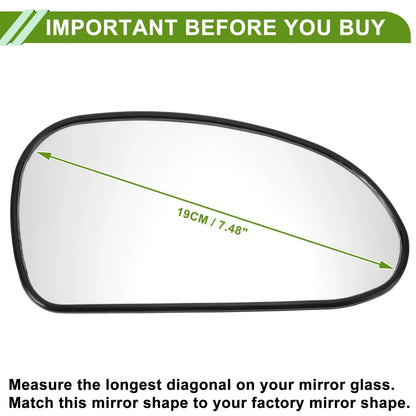Right Side Mirror Glass Replacement for Hyundai Sonata (1999-2005)