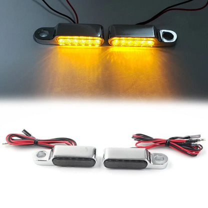 Mini LED Amber Turn Signal Blinker Lights for Motorcycle