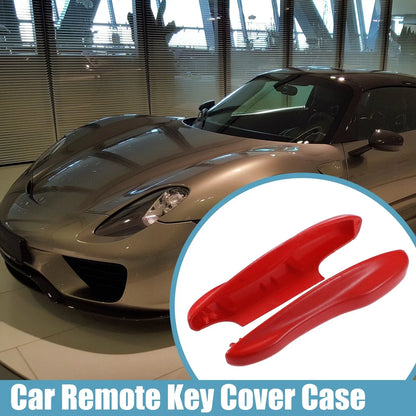 Car Remote Key Side Cover Case Set for Porsche Taycan 911 (2020-2021) Red