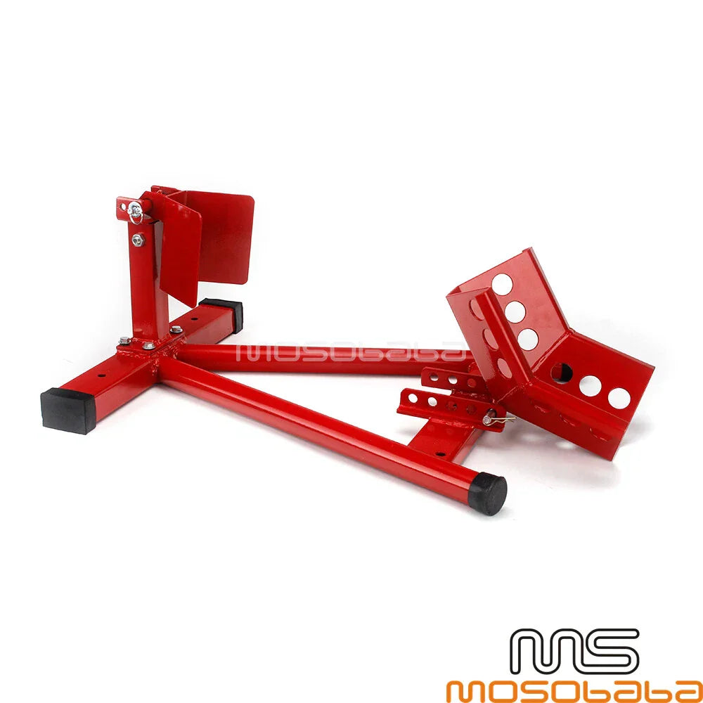 Red Front Wheel Chock Paddock Stand for Universal Motorcycle & Scooter