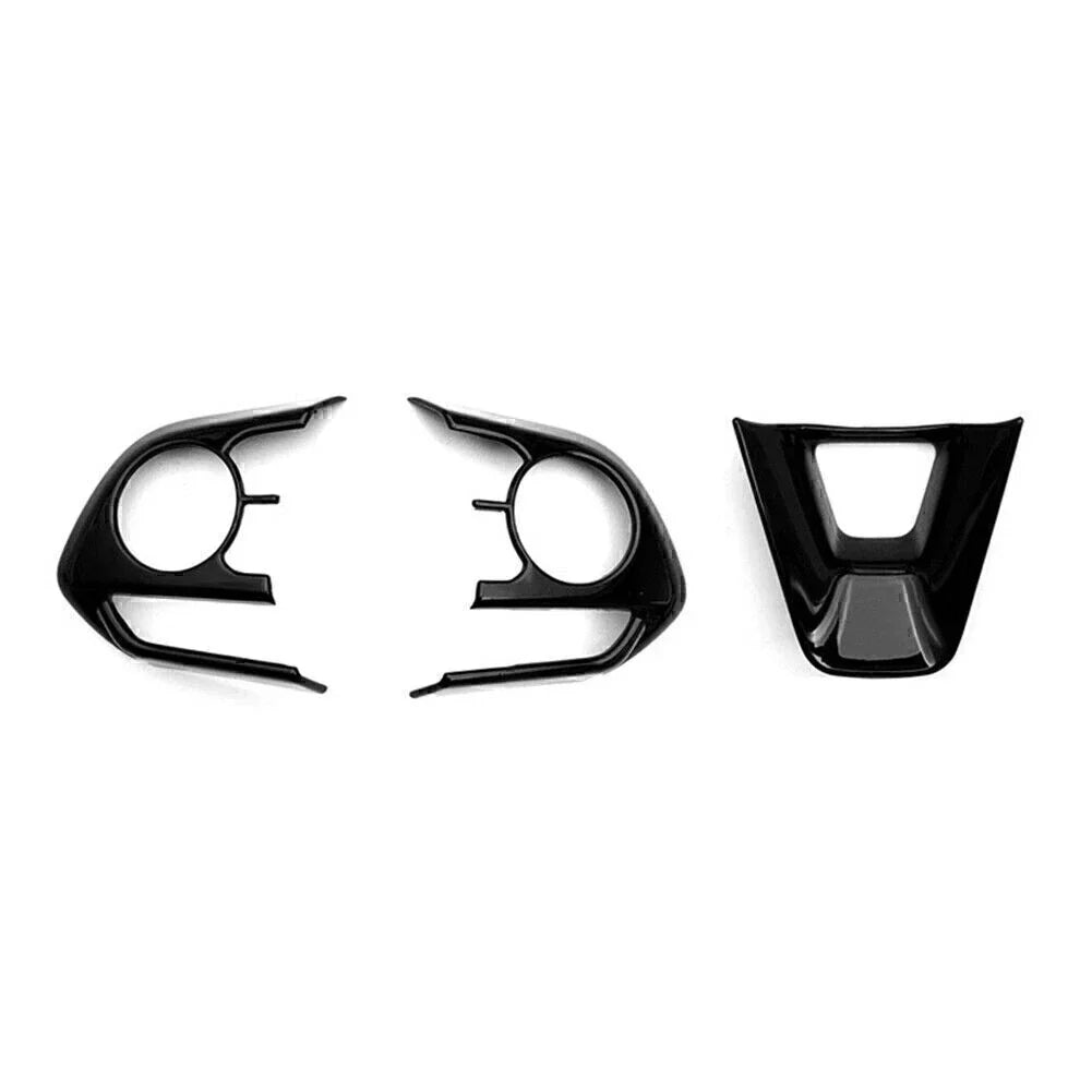 Steering Wheel Trim Cover Frame 3 x For Toyota Corolla (2019-2024) Glossy Black