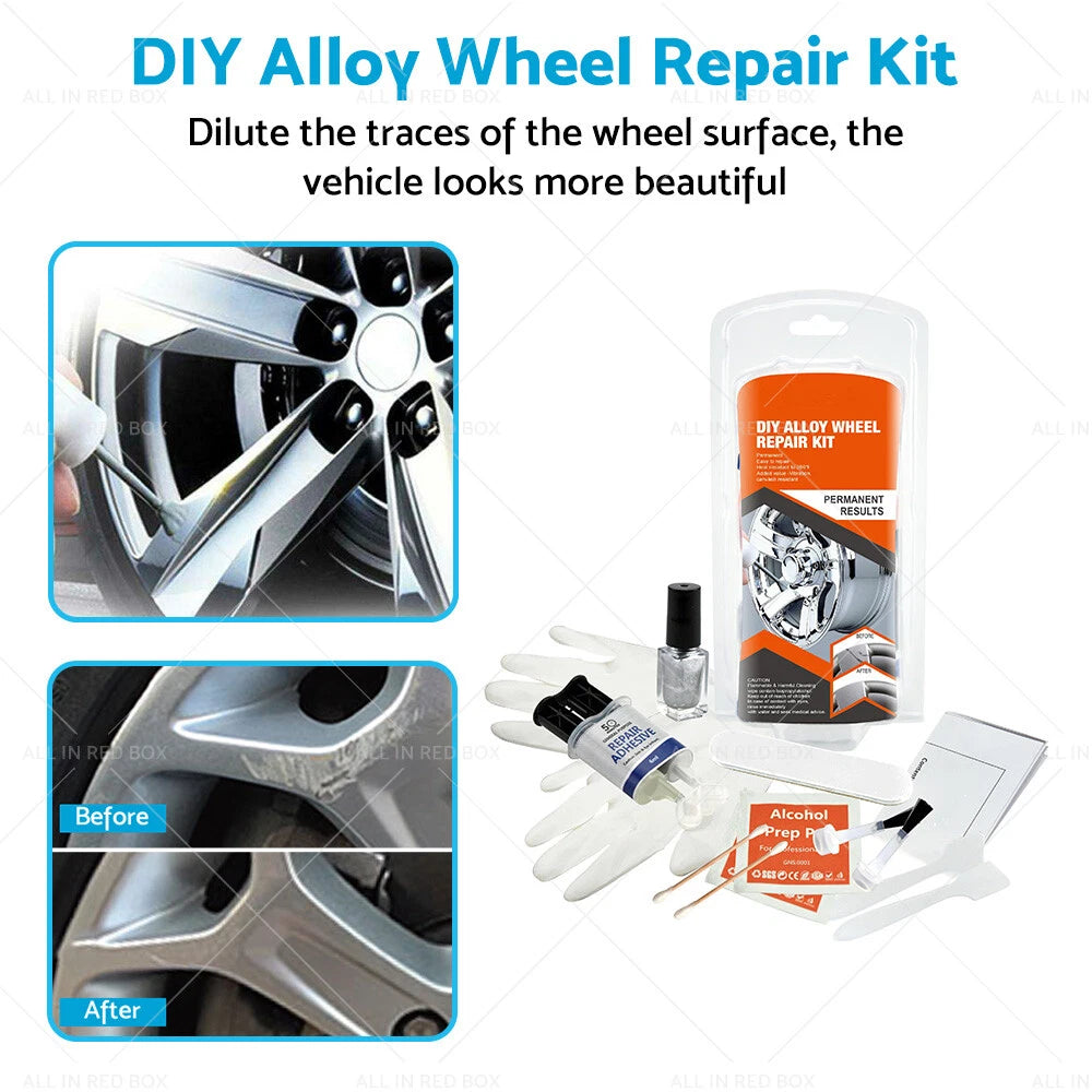 Silver Alloy Wheel Rim Scuff Repair Kits for Car DIY