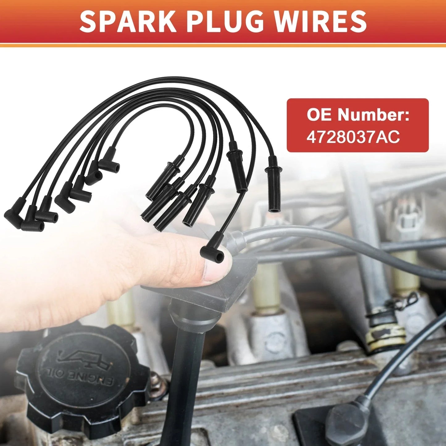 7 x Spark Plug Wire Ignition Coil Cables for Dodge Dakota (1999-2003)