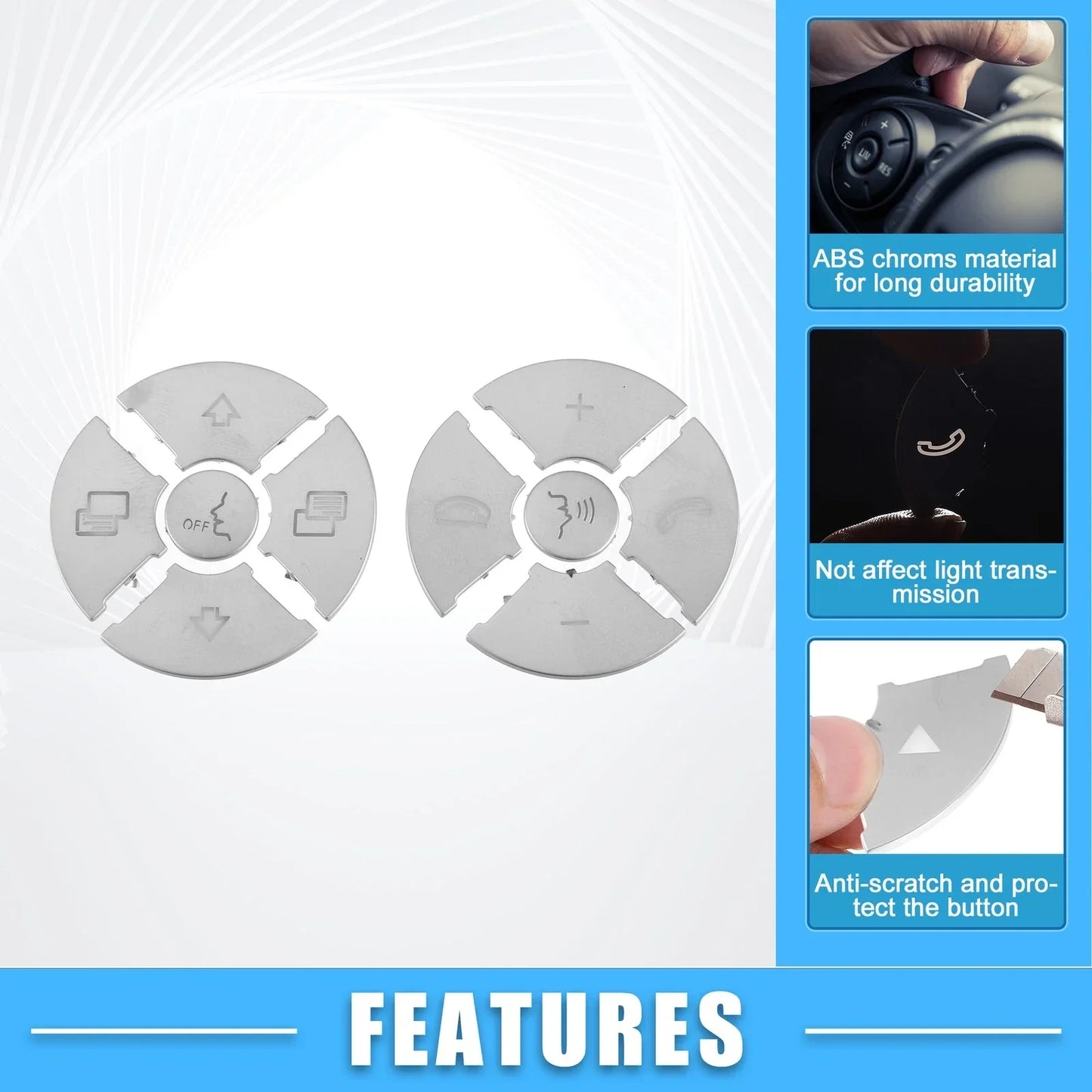 Steering Wheel Button Cover Stickers for Mercedes-Benz R Class (2010-2017)