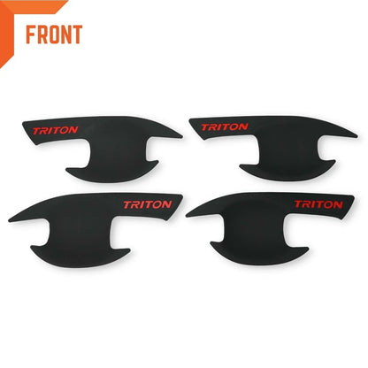 Matte Black  Door Handle Insert Bowl Trim for Mitsubishi Triton L200 (15-22)