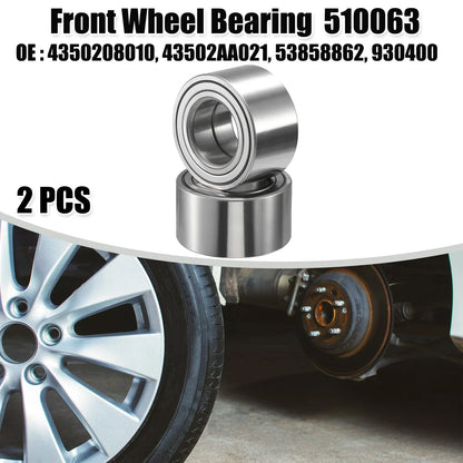 2 x Front Wheel Bearings for LEXUS RX330 (2004-2006) Silver Tone