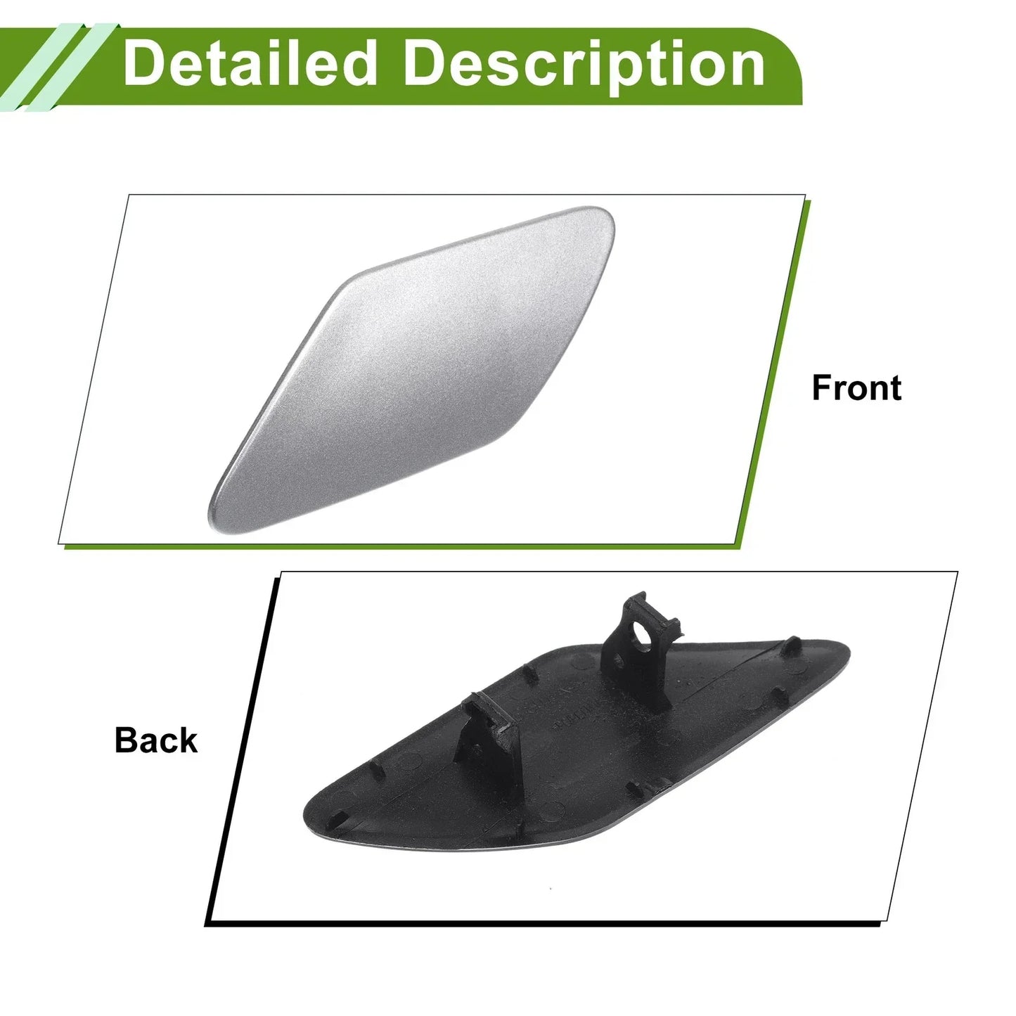 Washer Nozzle Cover Cap for Porsche Cayenne (2003-2010) Silver Tone