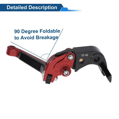 Adjustable Brake Clutch Levers for Honda CBR600RR (2007-2016) Red Black