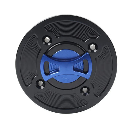 CNC Blue 4-Hole Gas Fuel Tank Cap Cover for DUCATI Panigale V4/S/R (2018-2021)
