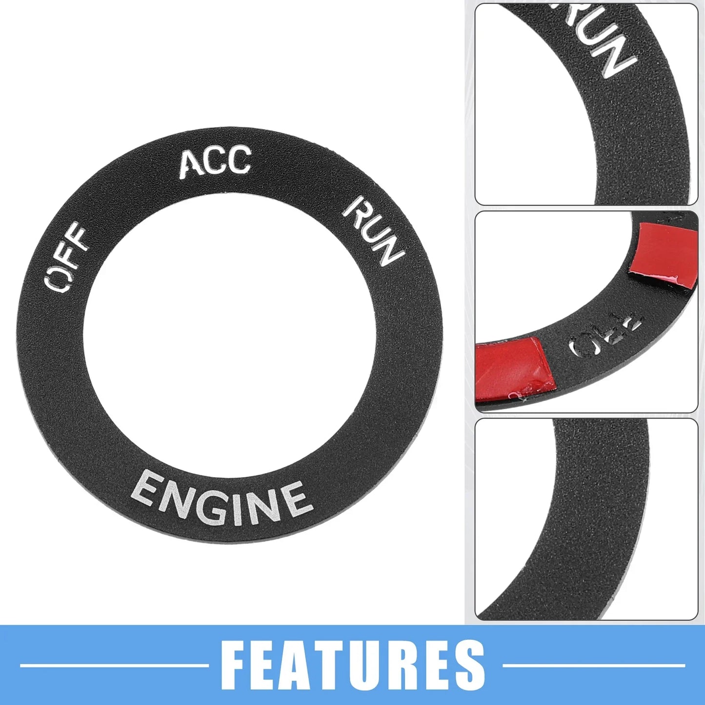 Engine Start Button Sticker for Dodge Charger Challenger Aluminum Alloy Black