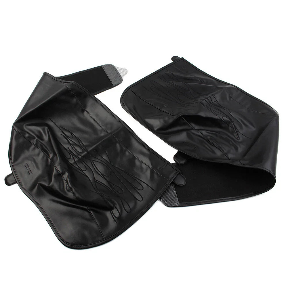 Black PU Leather Flame Rear Trike Fender Bra for Harley Tri Glide (2014-2023)