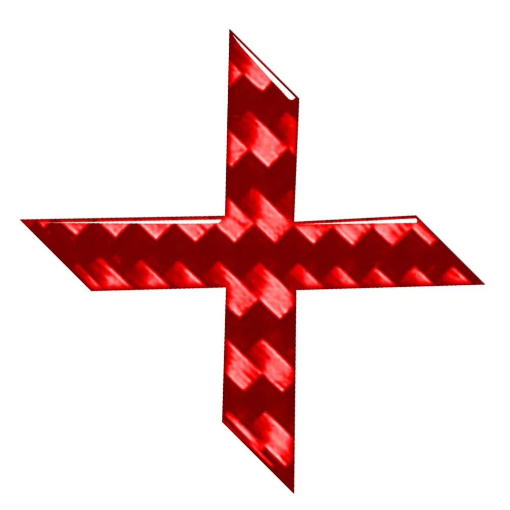 Carbon Red X Letter Decals Stickers for Car Badge Emblem
