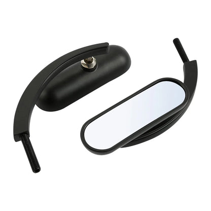 Black Mini Oval Rear View Mirrors for Harley Touring Dyna Sportster 883 1200