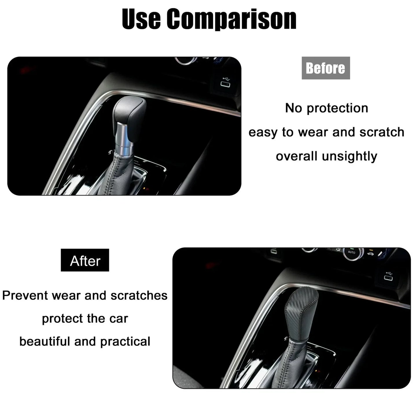 Gear Shift Knob Cover for Honda Accord (2018-2023) - Carbon Fiber Pattern Black