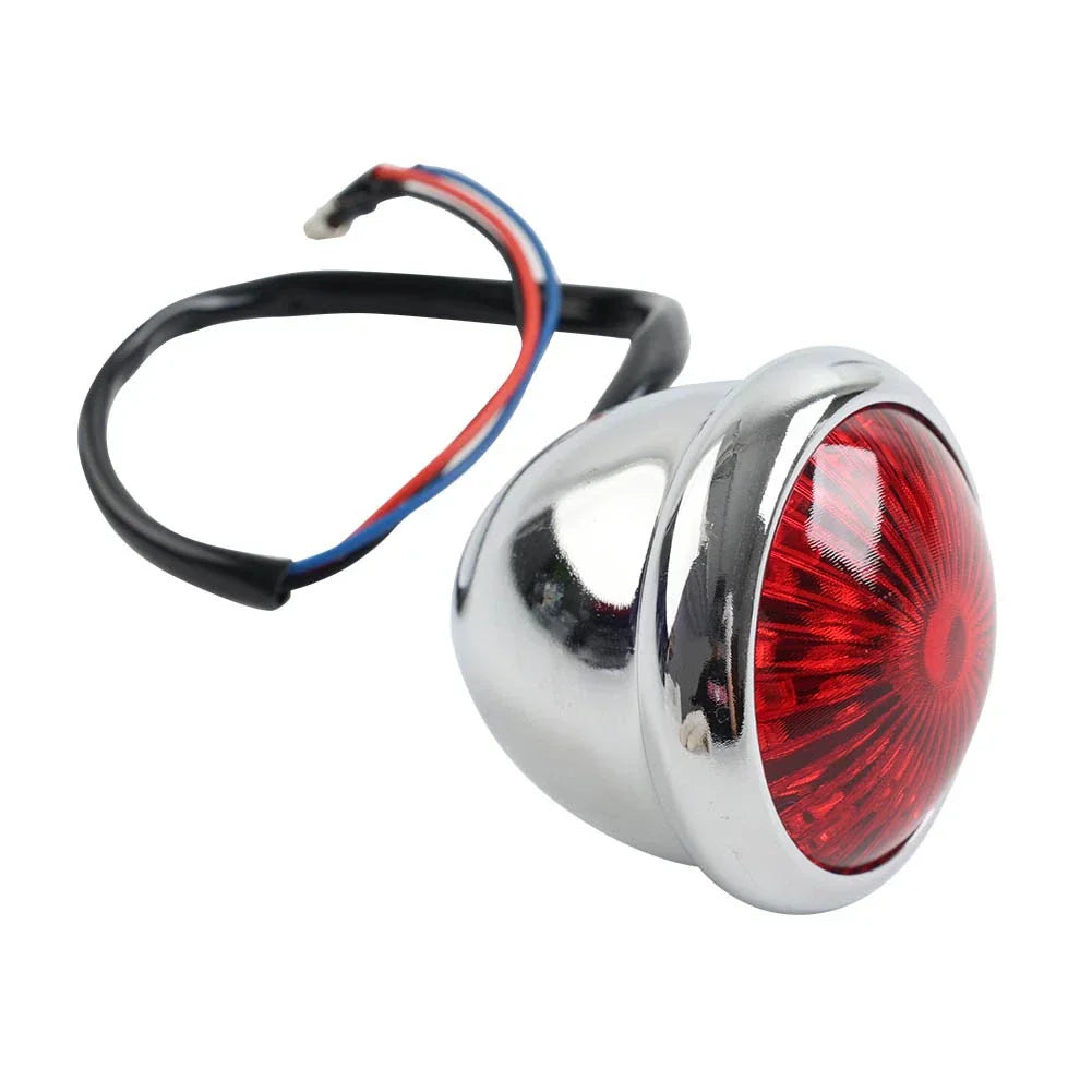 LED Rear Stop Brake Tail Light for Cafe Racer Bobber Chopper Motor Chrome