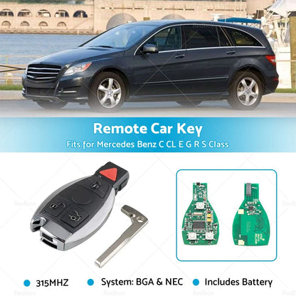 315Mhz Remote Key Fob for Mercedes Benz C E G GL ML R S Class