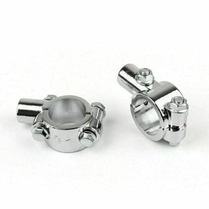 7/8" 10mm Silver Motorcycle Handle Bar Mirror Mount Holder Clamp