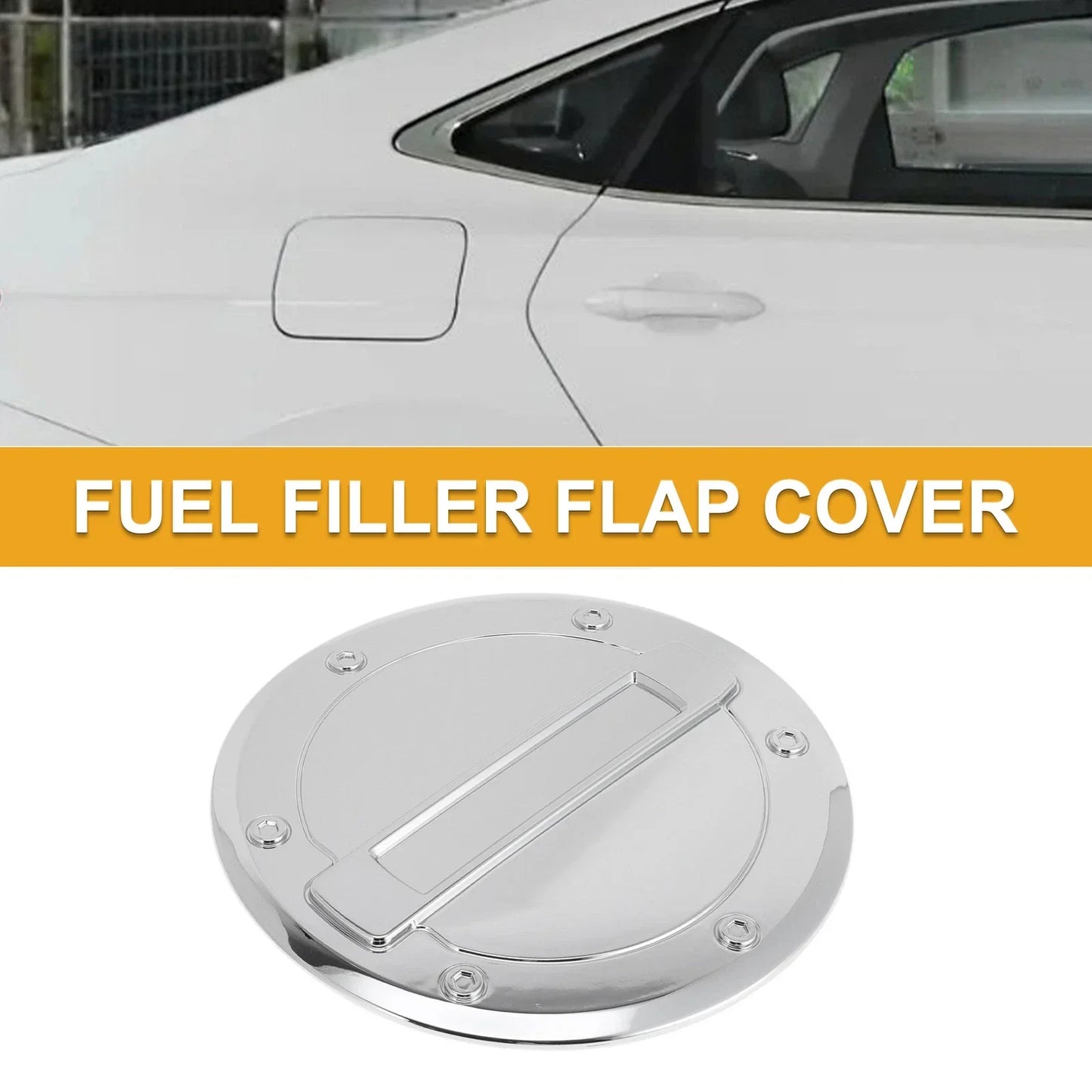 Fuel Tank Door Cap for Dodge Ram 2023-2025 Gas Tank Flap Chrome Silver Tone