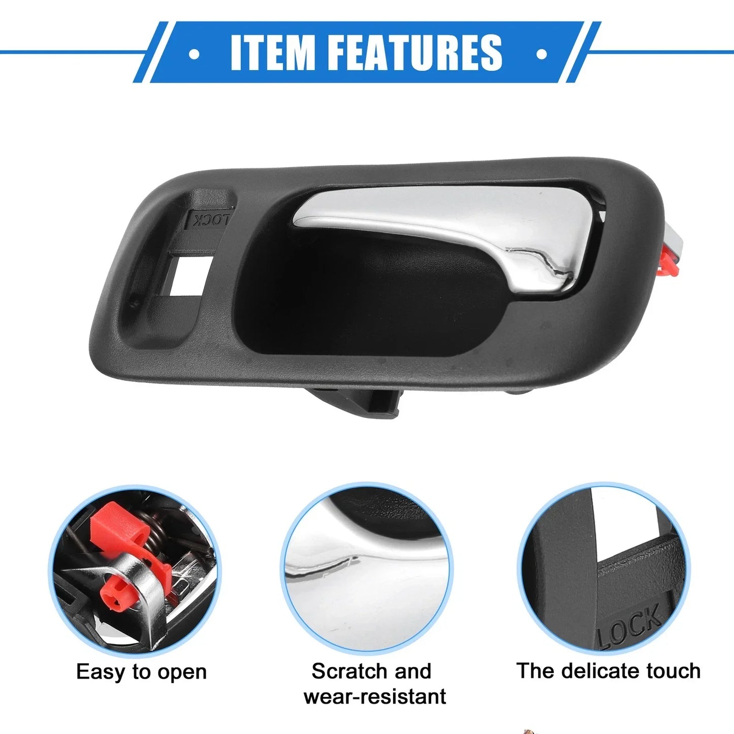 Interior Door Handle for Honda CR-V, Odyssey, Gray (1997-2001)