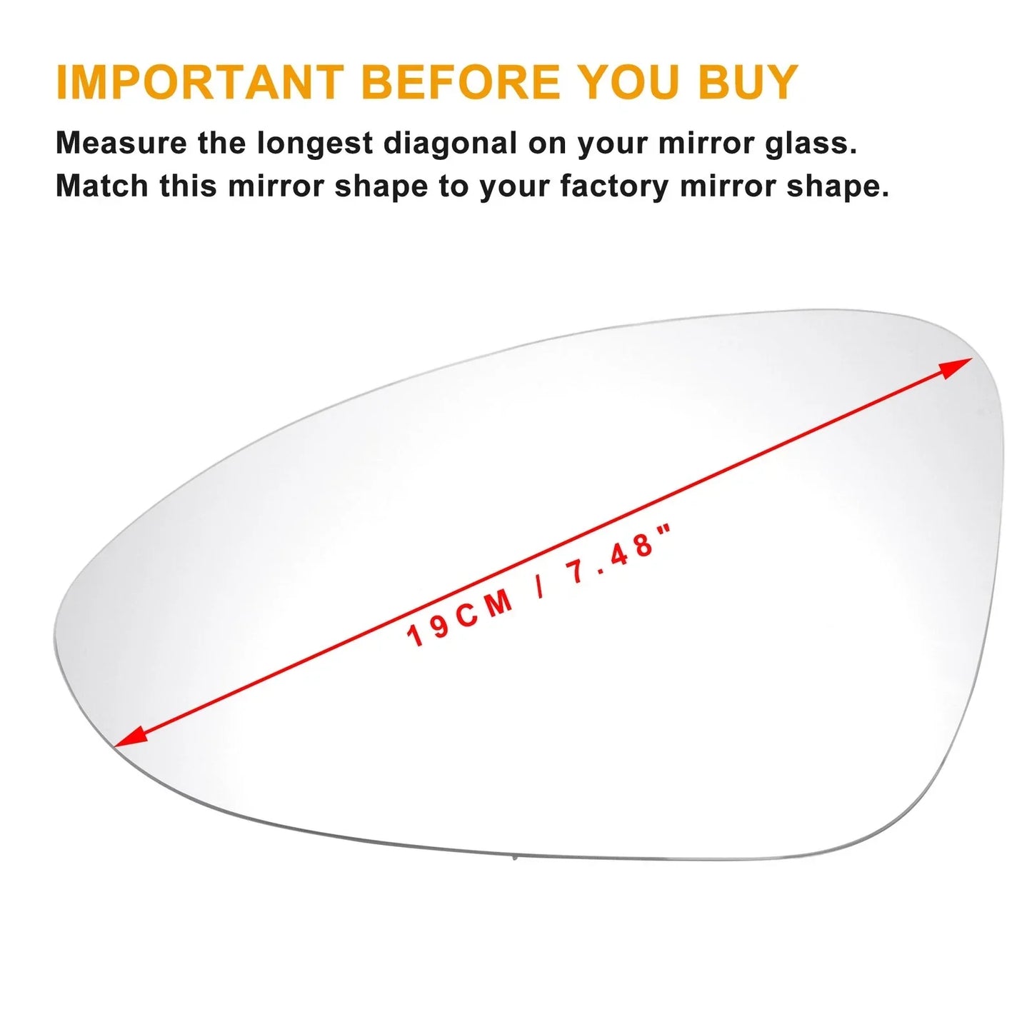 Left Side White Heated Mirror Glass for Porsche Panamera (2016-2020)