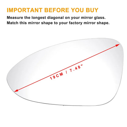 Left Side White Heated Mirror Glass for Porsche Panamera (2016-2020)