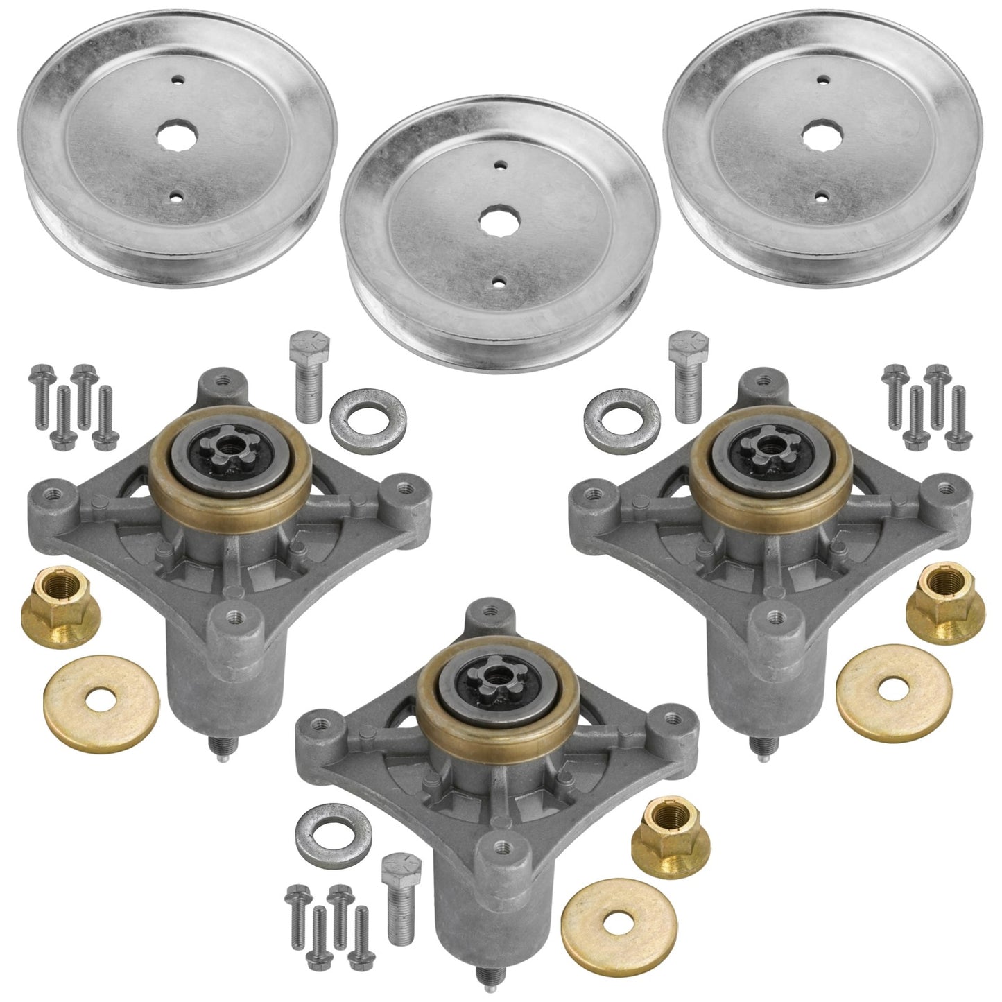 Deck Spindle Assembly and Pulley Replacement for Poulan 20VA48 (2000–2000)