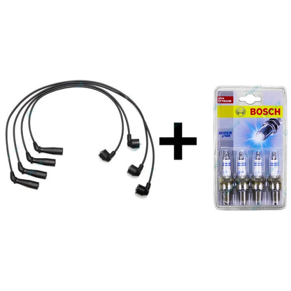 Spark Plugs + Leads Kit for Hiace SBV RCH12 RCH22 RZH113 2RZE 4cyl 95~03