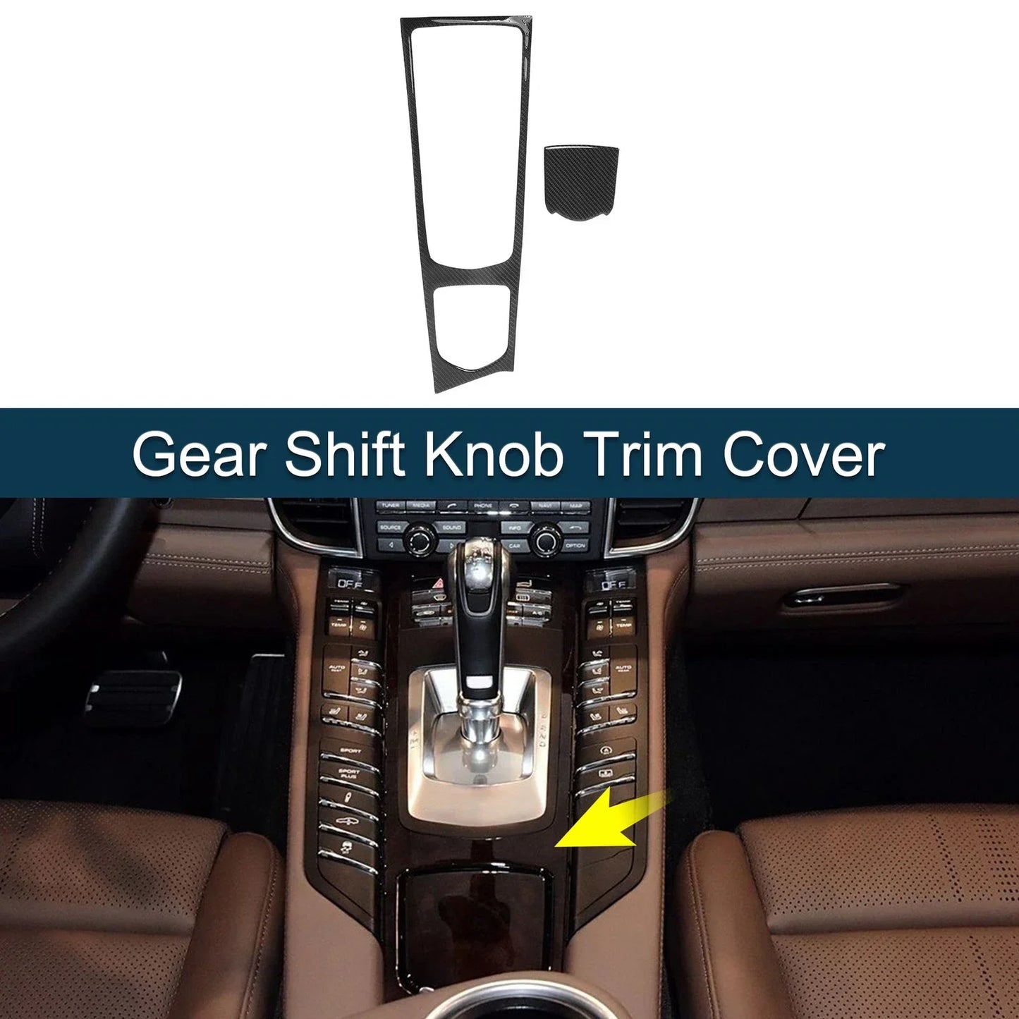 ABS Gear Shift Knob Cover Decal for Porsche Panamera (2010-2016) - Black Set