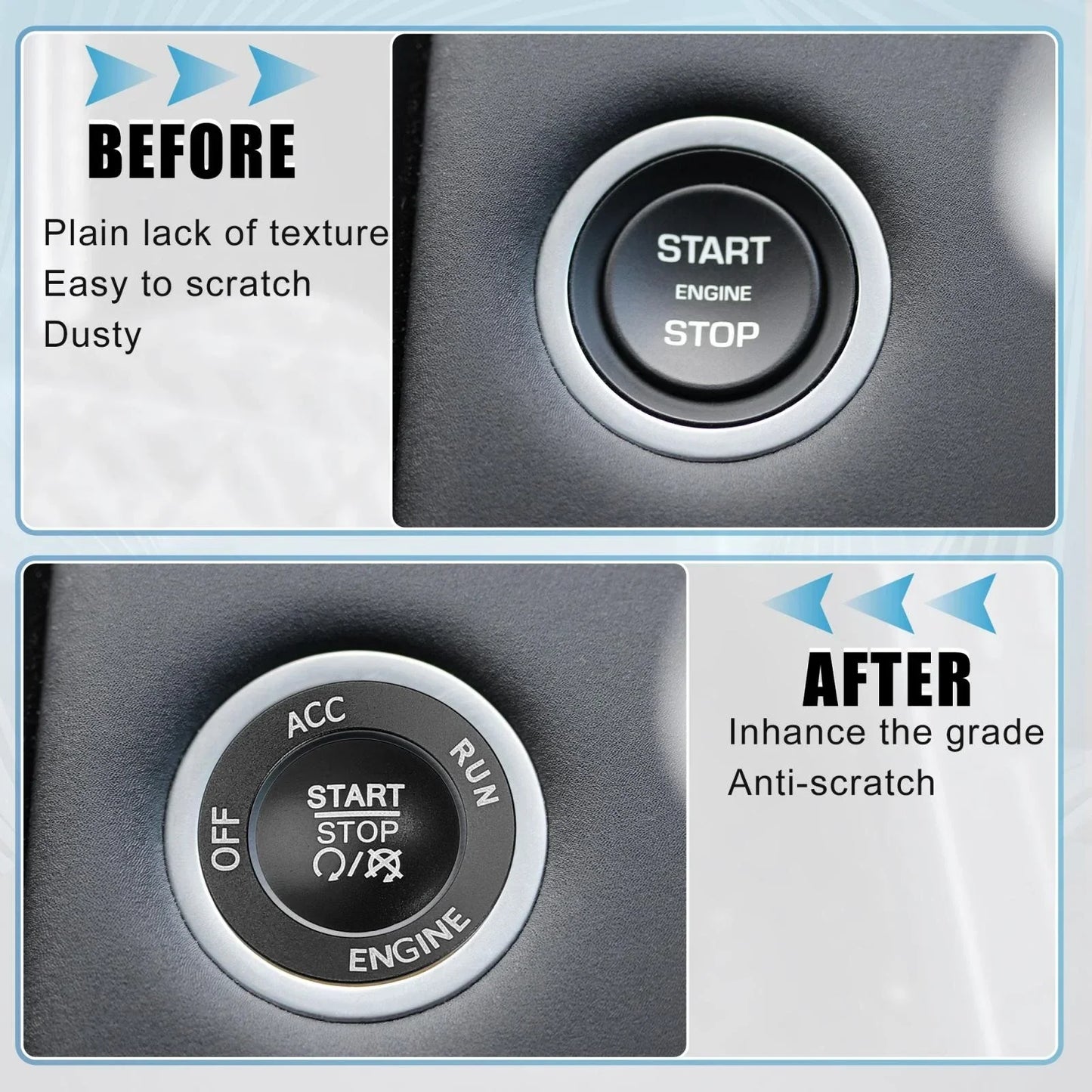Engine Start Stop Push Button Cover Kit for Dodge Charger Challenger (2015-2023)