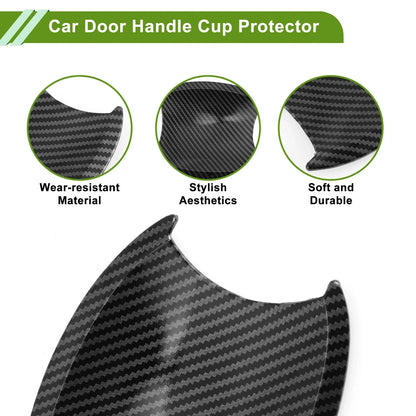 Car Door Handle Cup Protector for Honda CR-V 2007-2011 Carbon Fiber Black