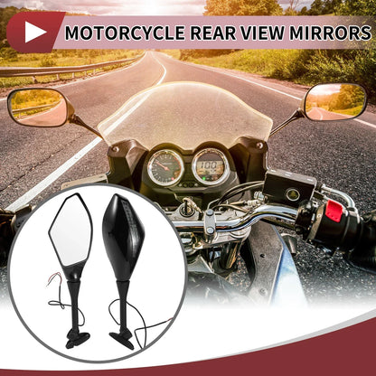 Motorcycle Rear View Mirrors for Honda CBR600RR 2003-2014 - Black Aluminum