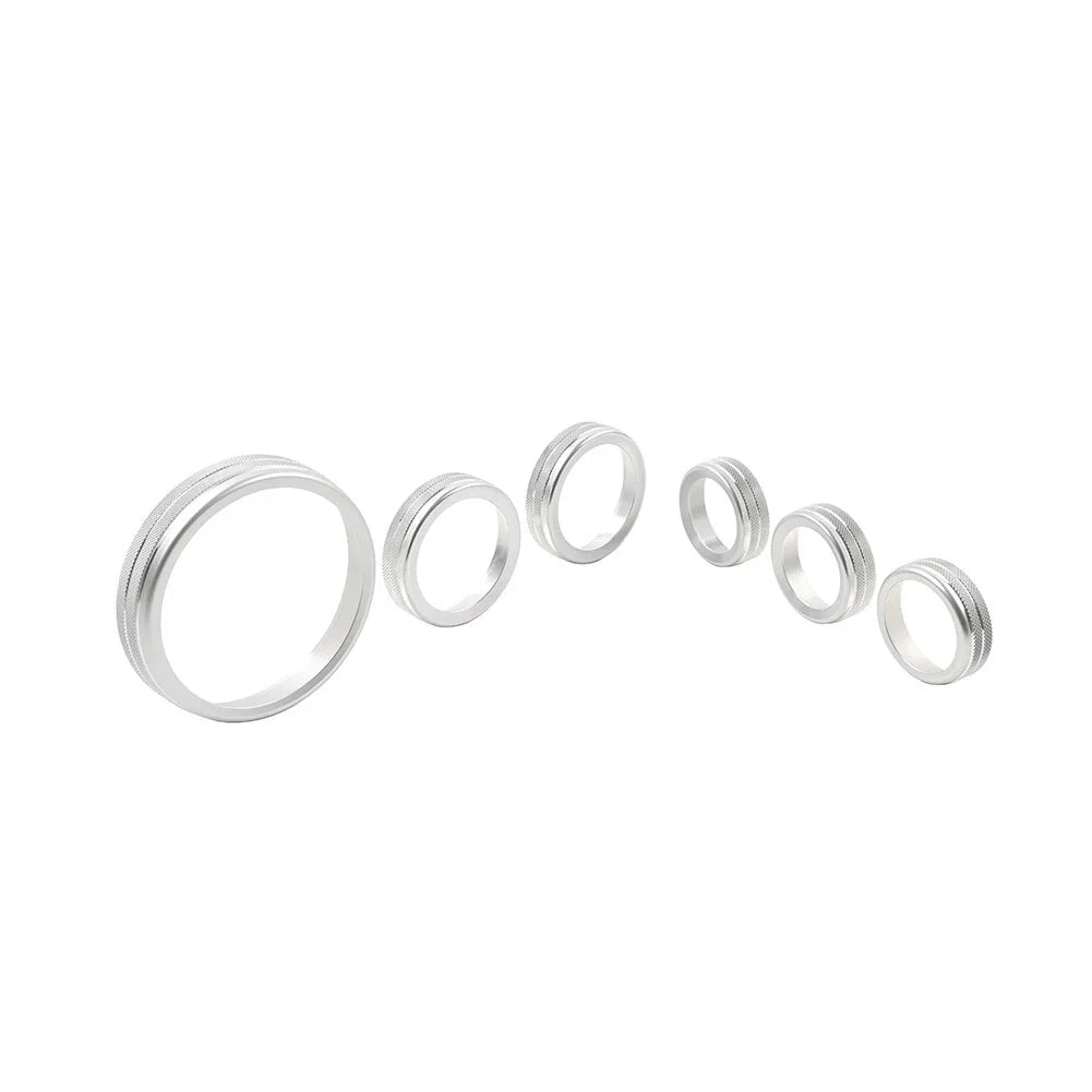 Silver AC Stereo Tune Knob Headlight Switch Covers for Ford Bronco (2021-2022)
