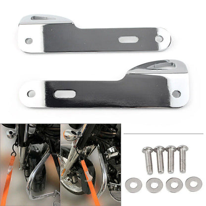 Chrome Trailer Hook Tie-Down Brackets for Harley Touring