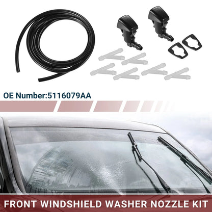 Windshield Washer Nozzle Set for Chrysler 300 (2005-2010) with Hose & Connectors