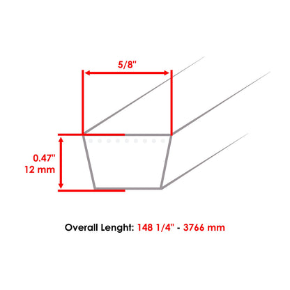 Aramid Deck Belt Replacement for Troy-Bilt Mustang XP Z54 54 in Mower (2017–2019)