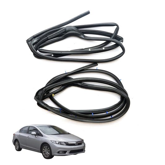 Rear Door Weatherstrip Rubber Seal Set for Honda Civic FB1-FB5 2012-2015