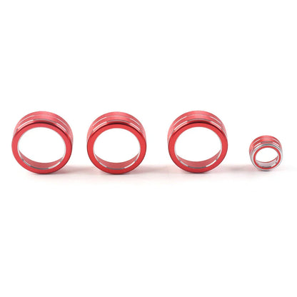 4x AC Climate Control Knob Ring Covers for Honda Civic 2022+ CR-V Red