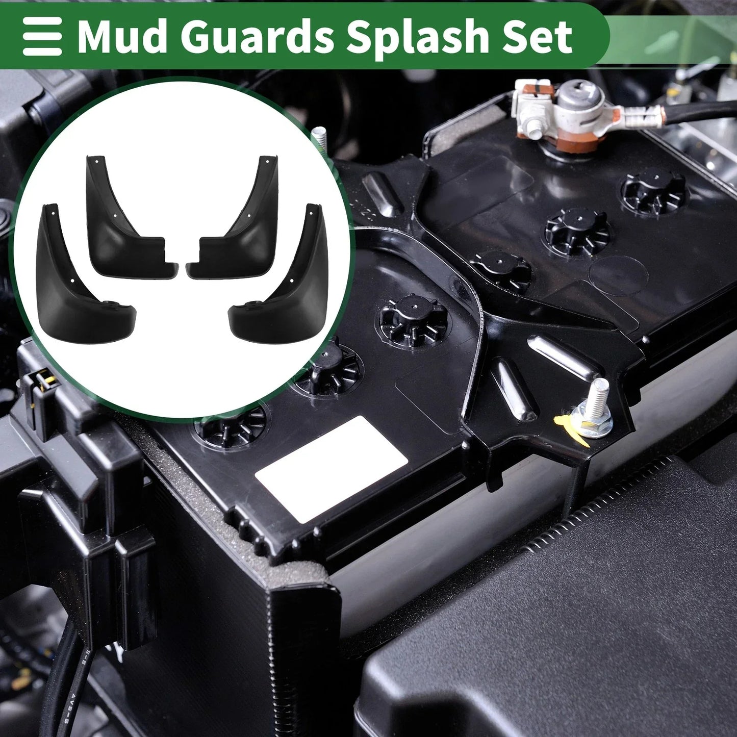 Mud Flaps Splash Guards for Hyundai Accent (2007-2010) with Mount Accessories