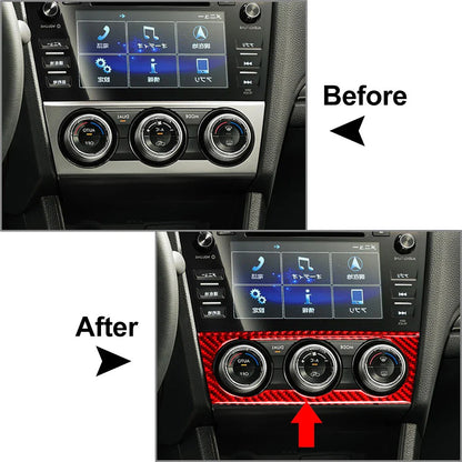 Red Carbon Fiber Air Conditioner Switch Knob Cover for Subaru WRX (2015-2021)
