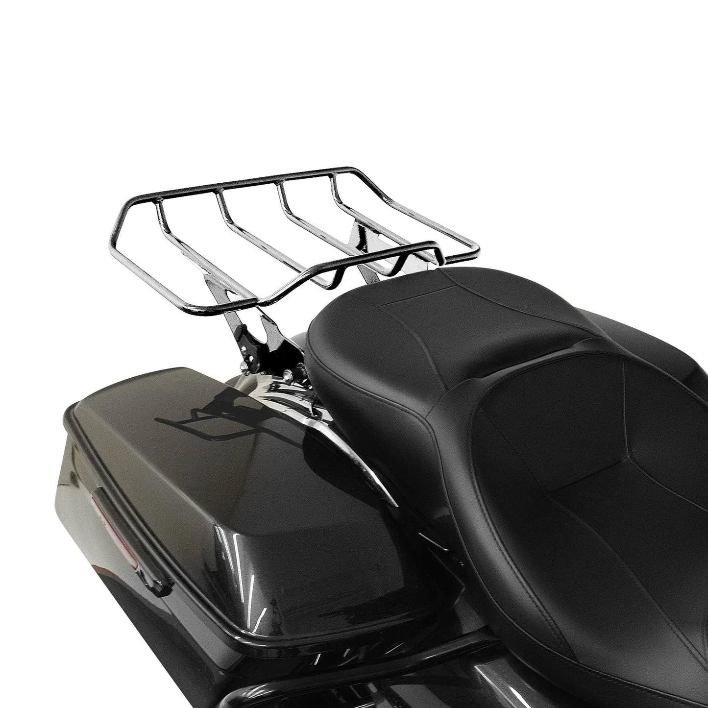 Chrome/Vivid Black Quick Release Luggage Rack for Harley Road Glide (2014-2025)