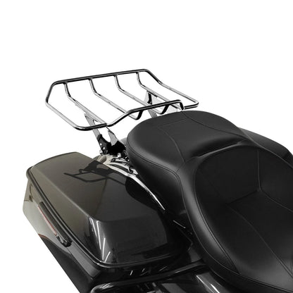 Chrome/Vivid Black Quick Release Luggage Rack for Harley Road Glide (2014-2025)